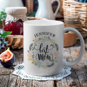 Caneca De Café Melhor Mão Mão Mão Lotada Floral Wreath