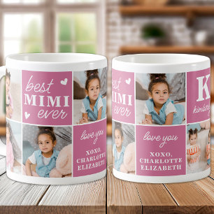 Caneca De Café Melhor MIMI Personalizado 7 Fotografias Rosa Vovó