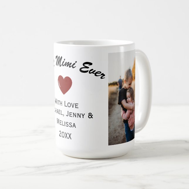 Caneca De Café Melhor Mug De Café Avô Com Duas Fotos (Frente Esquerda)