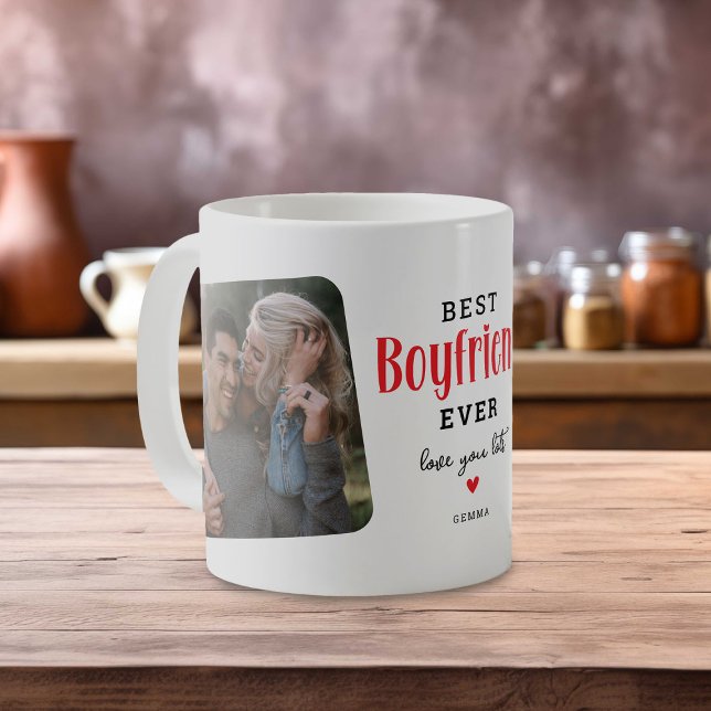 Caneca De Café Melhor NAMORADO de Todos os Tempos 2 Foto Presente (Criador carregado)