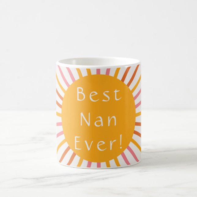 Caneca De Café Melhor Nan Boho Retro Sun (Centro)