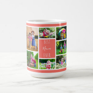 Caneca De Café Melhor Nana de Todos Colagem de Fotos Coral