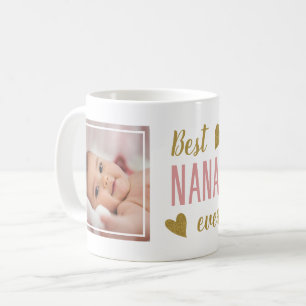 Caneca De Café Melhor Nana de Todos os Tempos 2 Foto Rosa e Doura