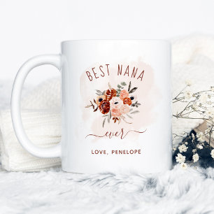 Caneca De Café Melhor Nana Nunca   Boho Terracotta Floral