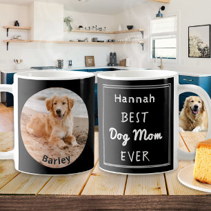 Caneca De Café Melhor Nome Personalizado de Foto de Pet Mãe de Cã