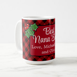Caneca De Café Melhor Nova de todos os anos, clássica Xadrez Verm