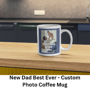 Caneca De Café Melhor novo papai de sempre - Foto personalizada d