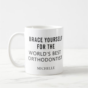 Caneca De Café Melhor Ortodontista Nome Profissional Personalizad
