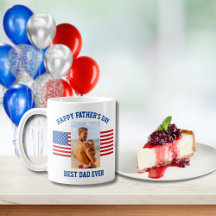 Melhor Pai alguma vez Patriótica Foto Azul Branco