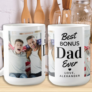 Caneca De Café Melhor PAI BONUS Pai de Etapa de Foto Personalizad