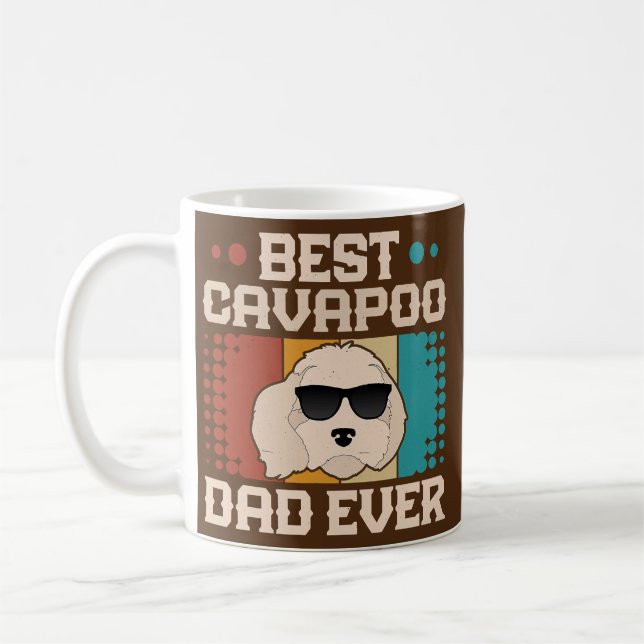 Caneca De Café Melhor Pai Cavapoo Pai De Cachorro Retroativo Já L (Esquerda)