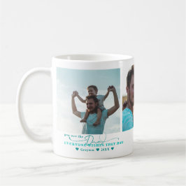 Caneca De Café Melhor Pai | Colagem de Fotografias com Três Mãos