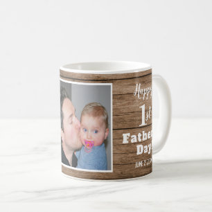 Caneca De Café Melhor Pai De 1 rua De Madeira Rústica Fotográfi