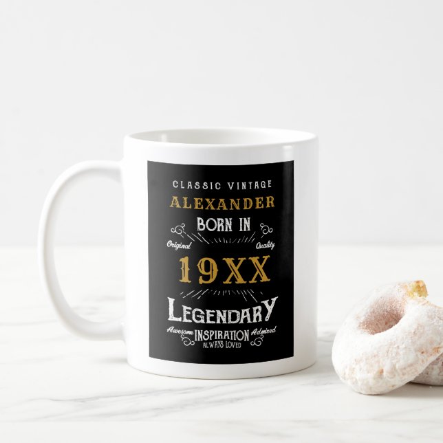 Caneca De Café Melhor Pai de Aniversário Personalizado Já Dourado (Com Donut)