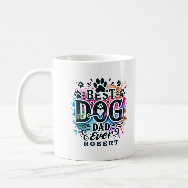 Caneca De Café Melhor Pai De Cão Do Tema (Esquerda)