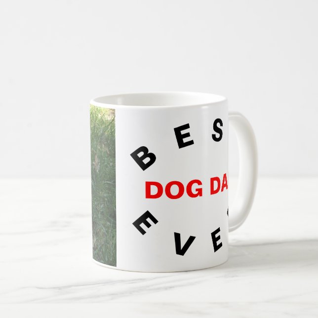 Caneca De Café Melhor Pai De Cão, Foto De Cão (Frente Esquerda)
