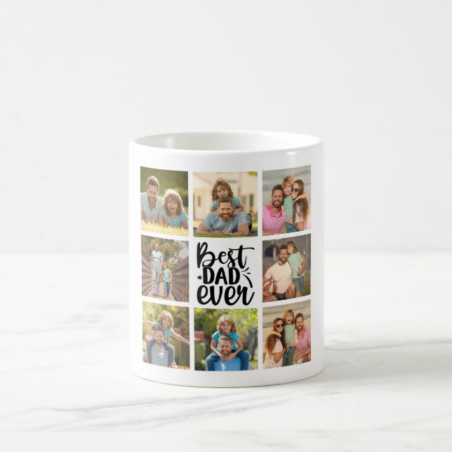 Caneca De Café Melhor Pai De Colagem De Fotos Nunca (Centro)