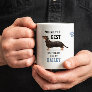 Caneca De Café Melhor Pai de Dachshund Foto e Ilustração Fofa