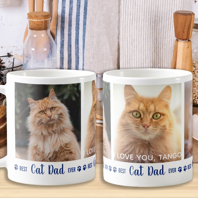 Caneca De Café Melhor Pai De Gato De 3 Foto Moderna (Criador carregado)