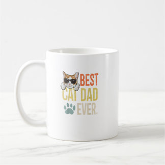 Caneca De Café Melhor Pai De Gato De Retrô Gato Pais Da