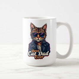 Caneca De Café Melhor Pai De Gato De Sempre, Engraçado Tabby Cat 