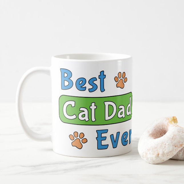 Caneca De Café Melhor Pai de Gato de Todos os Tempos (Com Donut)
