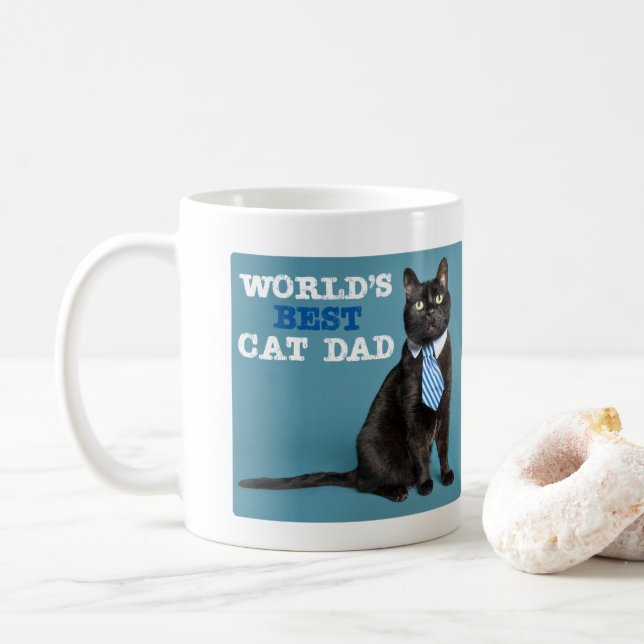 Caneca De Café Melhor Pai de Gato do Mundo (Com Donut)