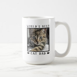 Caneca De Café Melhor Pai de Gato do Mundo com a Foto do Seu Gato