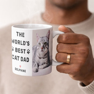 Caneca De Café Melhor Pai de Gato do Mundo Foto Preto