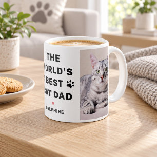 Caneca De Café Melhor Pai de Gato do Mundo Foto Preto