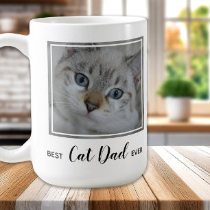 Caneca De Café Melhor Pai De Gato - Foto De Gato De Pet Cute Pers