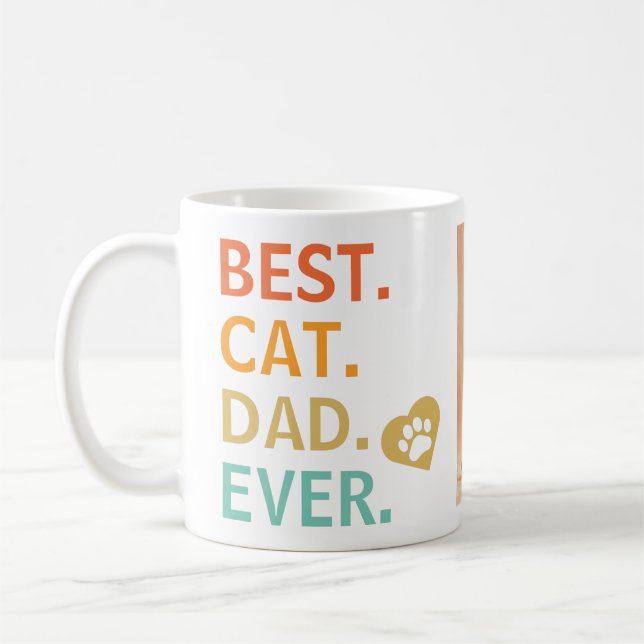 Caneca De Café Melhor Pai De Gato Já Personalizado Coffee Mug (Esquerda)