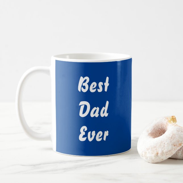 Caneca De Café Melhor Pai De Tipografia Azul (Com Donut)