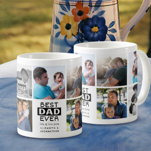 Caneca De Café Melhor Pai de Tipografia de Colagem de Fotografias