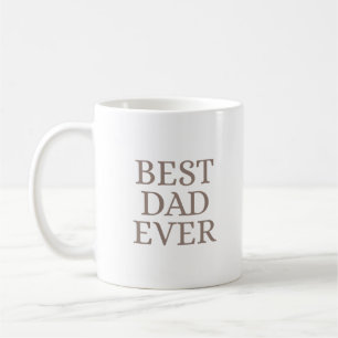 Caneca De Café Melhor Pai de Todos Arte Minimalista Bege
