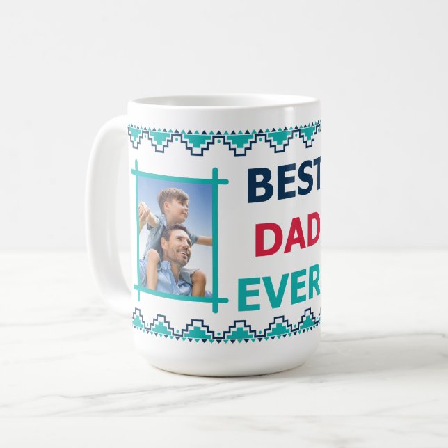 Caneca De Café Melhor Pai de Todos Foto (Frente Esquerda)