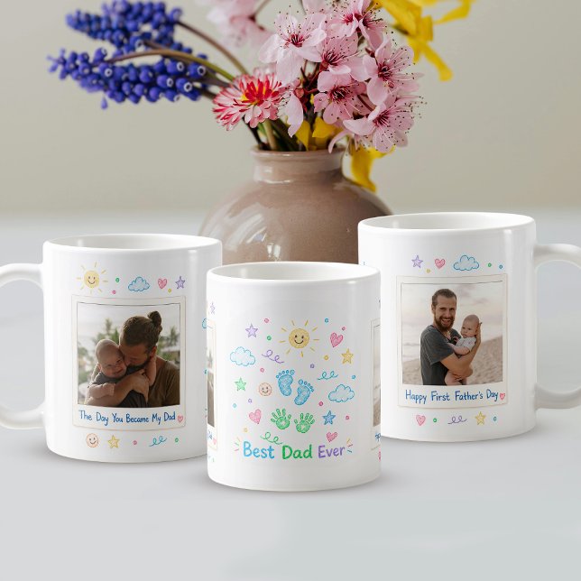 Caneca De Café Melhor Pai de Todos Foto de Bebê Fofo e Pai (Criador carregado)