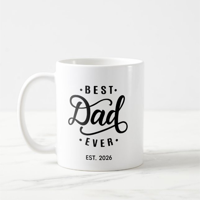 Caneca De Café Melhor Pai de Todos os Tempos Data de Criação  (Esquerda)