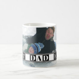 Caneca De Café Melhor PAI de todos tipografia preto, blocos branc