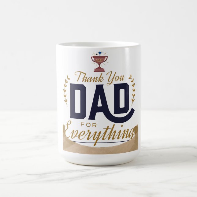 Caneca De Café Melhor Pai – Design de Agradecimento (Centro)