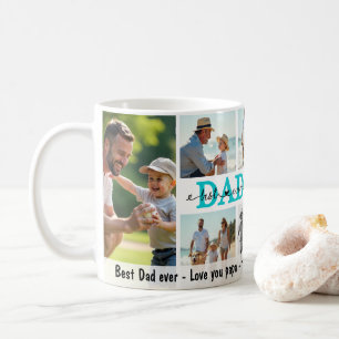 Caneca De Café Melhor Pai do Mundo Colagem de Fotos, Personalizad