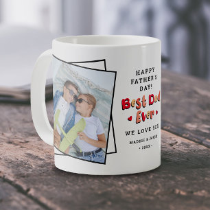 Caneca de café 'Melhor Pai do Mundo' com 2 Fotos p