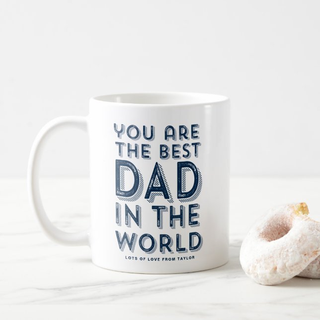 Caneca De Café Melhor Pai Do Mundo Dia de os pais Russo Azul (Com Donut)