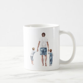 Caneca De Café Melhor Pai do Mundo e 2 Filhos Caminhando com Aqua