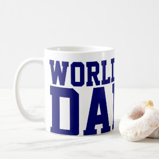 Caneca De Café Melhor Pai do Mundo em Tipografia Esportiva Azul E