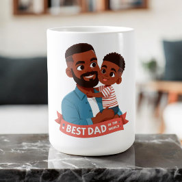 Caneca De Café Melhor Pai do Mundo - Família Afro-Americana