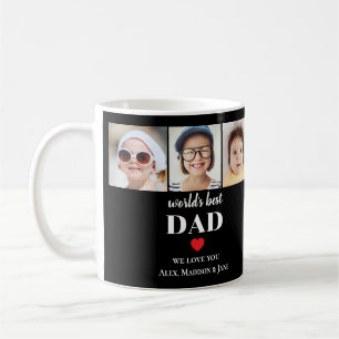 Caneca De Café Melhor Pai do Mundo Nós te amamos 3 Crianças Nomes