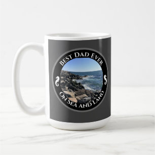 Caneca De Café Melhor Pai do Oceano Atlântico Azul - Sede Rochosa