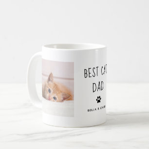 Caneca De Café Melhor Pai para gatos  Texto manuscrito de duas fo