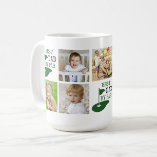 Caneca De Café MELHOR PAI POR PAR 7 Colagem de Fotos Golfe